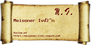 Meissner Iván névjegykártya